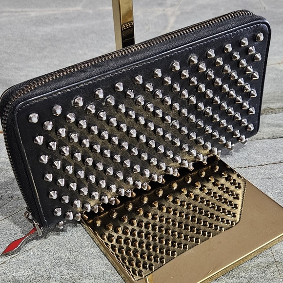 Christian Louboutin Handbags - Christian Louboutin Studded Black Wallet with Silver Accents